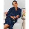 cheibear Women's Flannel Warm Cozy Fluffy Zipper Long Bathrobe - 3 of 4