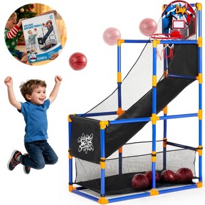 Arcade Basketball Game Set For Kids Basketball Hoop for Ages 3-12 With 4 Balls Air Pump, Toddler Kids Indoor Outdoor Sport Toys Easy Set Up Boy Gifts - 1 of 4
