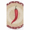Earth Rugs Rustic Single Chili Pepper Round Coaster – Large 7" Country Kitchen Style - 3 of 3