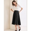 INSPIRE CHIC Women's High Waist Office Work Midi Flared Pleated A-Line Skirts - 3 of 4