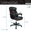 High Back Executive Office Chair with Lumbar Support, Adjustable Height and Tilt Recline for Home or Work Desk -3irtyhousy - 4 of 4