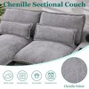 MOONMISS 125" U Shaped Sectional Sofa , Modular Chenille Cloud Couch with Storage Console, Cup Holders for Apartment, Office,Living Room - 4 of 4