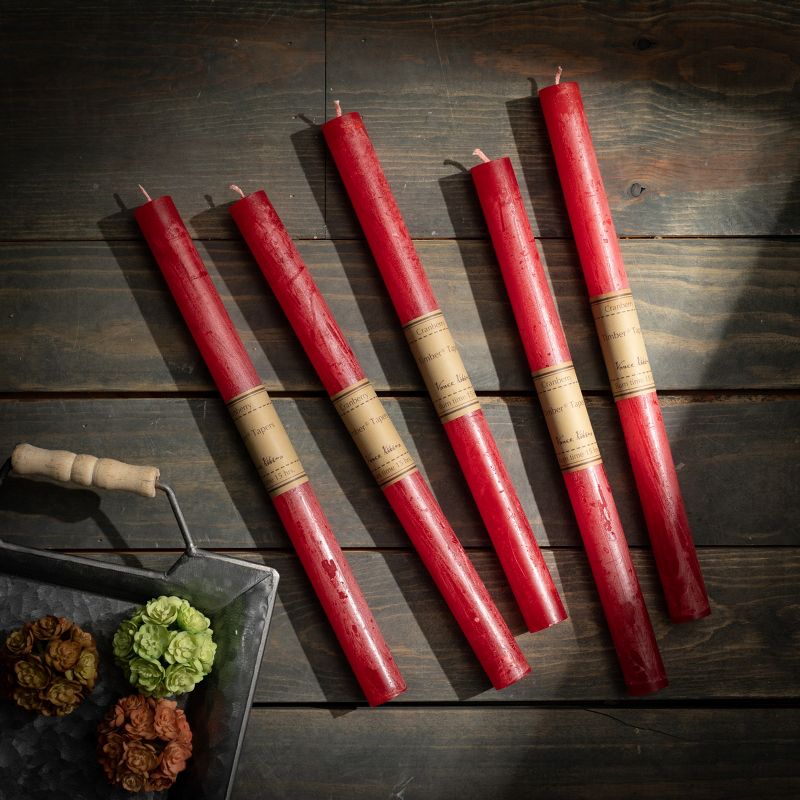 Cranberry Timber Tapers - Set of 12, 2 of 3