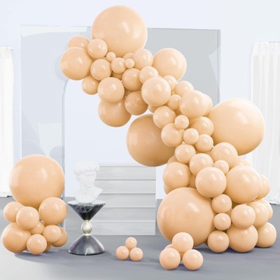 PartyWoo Balloons Nude Boho Apricot Beige 18 12 10 5 Inch 140 pcs
