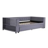 Whisen Twin Size Velvet Upholstered Platform Bed & Daybed with 2 Storage Drawers & Built-in Side Shelf - 4 of 4