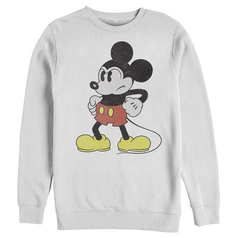 Men's Mickey & Friends Retro Grumpy Pose Sweatshirt - White - Small : Target