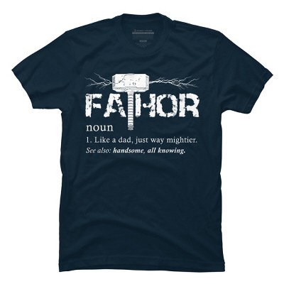 Men's Design By Humans Viking Mightier Hero Fa-Thor Dad By EijhaBuddha T-Shirt