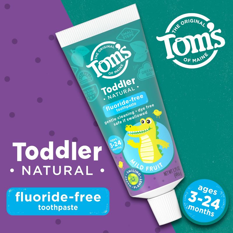 Tom's of Maine Mild Fruit Natural Toddler Training Toothpaste - 1.75oz, 4 of 9