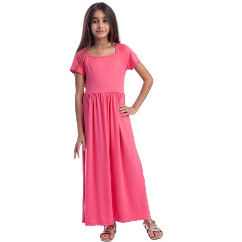  24seven Comfort Apparel Pleated Solid Color Maxi Dress for  Girls - Pull-on Closure Long Sleeve Skirt Maxi Length Party Dress - Machine  Washable, Black (Small): Clothing, Shoes & Jewelry