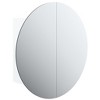 vidaXL Bathroom Cabinet with Round Mirror&LED White 15.7 in.x15.7 in.x6.9 in. - image 2 of 4