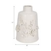 Ceramic Vase - Floral Embossed Ceramic, Boho Glam Decorative Accent for Home, Office, Bedroom, Living Room - Elegant Modern Flower Design - 11" White - 2 of 4