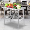 Stainless Steel Prep Table, 201 SS Work Table with Rounded Corners & Adjustable Shelf for Commercial Kitchen Restaurant - 2 of 4