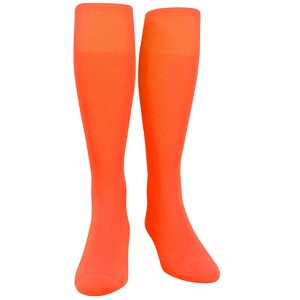 Pear Sox Ultralite Knee High Long Baseball Football Tube Socks, Neon Orange - 1 of 1
