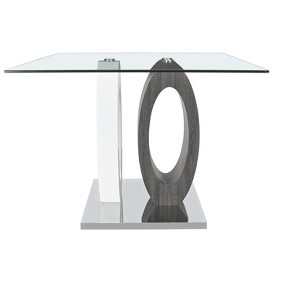 NicBex Dining Table Modern Transparent Tempered Glass Dining Room Table with MDF Base for Dining Room - 1 of 4