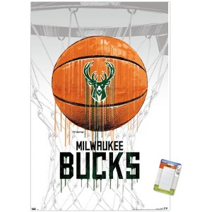 Trends International NBA Milwaukee Bucks - Drip Ball 20 Unframed Wall Poster Prints - 1 of 4