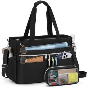 Teacher Tote Bag for Women 15 Inch Laptop Briefcase with Clutch Bag, Nurse Bags Professional Work Handbag - 1 of 4