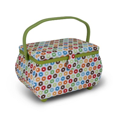 Dritz St. Jane Sewing Basket, Large Oval (Metal Handle)