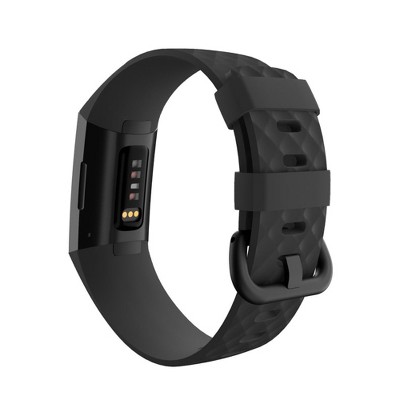 Zodaca Silicone Watch Band Compatible with Fitbit Charge 3, Charge 3 SE (Small), and Charge 4, Fitness Tracker Replacement Bands, Black