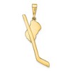 Black Bow Jewelry 14k Yellow Gold & White Rhodium Hockey Stick and Glove Pendant - 3 of 4