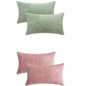 REGALWOVEN 4 Pcs Modern Strip Decorative Throw Pillow Covers for Couch Bed Living Room - 1 of 4
