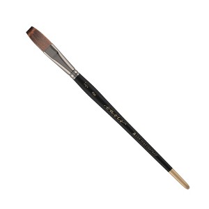 New York Central Oasis Synthetic Brush - Flat - Handmade in Germany, Professional Watercolor Brushes with Ergonomic Handle, Soft, Absorbent Bristles - 1 of 4