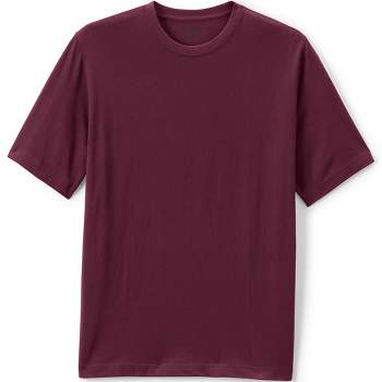Lands' End School Uniform Men's Short Sleeve Essential T-shirt - Medium - Burgundy