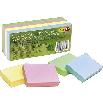 Redi-Tag Standard Notes 1 1/2" x 2" Assorted Pastels 100 Sheets/Pad 2622677