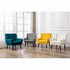 Sapphtopaz Modern Soft Accent Chair Wood Frame Ergonomics Lounge Chair Modern Living Room Chair Comfy Chair for Living Room, Blue - 4 of 4