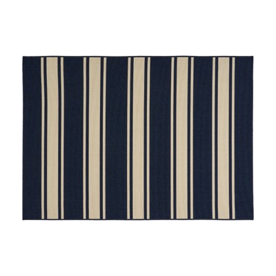 FONTOI Woven Area Rugs, Indoor and Outdoor Geometric Rugs with Striped Pattern, Floor Mat Carpet for Home Backyard Patio Porch, Blue, 84"*0.16"*63"