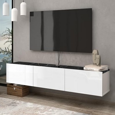 Atelier Mobili Floating TV Stand Floating Entertainment Center Under TV Shelf FloatingFloating TV Console for up to 80 inch TV