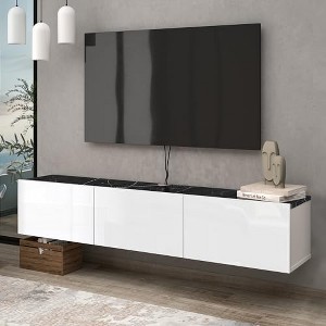 Atelier Mobili Floating TV Stand Floating Entertainment Center Under TV Shelf FloatingFloating TV Console for up to 80 inch TV - 1 of 4