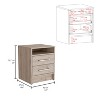 NicBex 2 Drawers Nightstand with Metal Handles,Bedside Table with Top Shelf,Modern Side Table for Bedroom - 3 of 4
