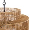 LamQee Farmhouse Rattan Chandeliers, Boho Chandelier Light Fixture with V-Shaped Hand Woven Wicker Shade - 4 of 4
