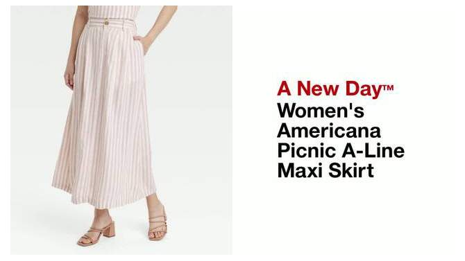 Women's Americana Picnic A-Line Maxi Skirt - A New Day™, 2 of 5, play video