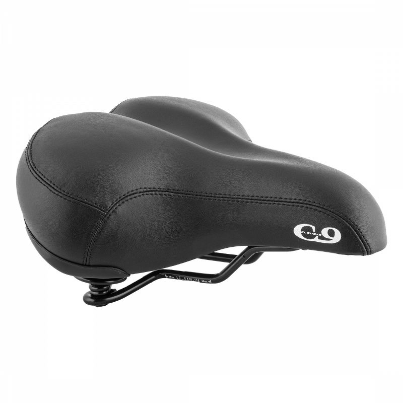Cloud-9 Unisex Suspension Bicycle Comfort Seat - Black Vinyl Steel Rails, 1 of 6