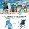 DoCred Folding Beach Chair with Canopy & Wheels, Reclining Lounge Chair Cart for Camping, Tailgates & Fishing - 3 of 4