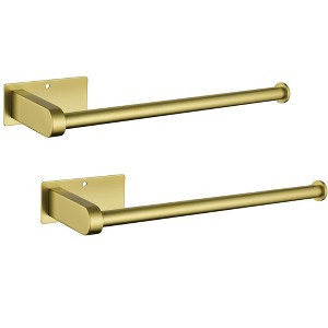 2 Pack Paper Towel Holder Wall Mount, Brushed gold Paper Towel Holder Under Cabinet, Self Adhesive Paper Towel Holders(12inch, 2 Pack) - 1 of 4