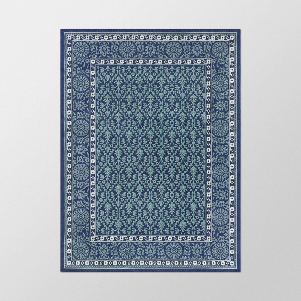 7'10inx10' Tapestry Border Outdoor Rug Blue - Threshold™