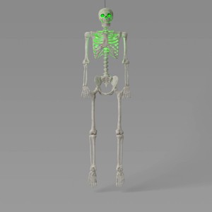 60" Light and Sound Poseable Lifesize Skeleton Halloween Decorative Prop Off-White - Hyde and EEK! Boutique™ - 1 of 3