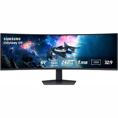 Manufacturer Refurbished SAMSUNG 49” Odyssey G9 Series DQHD 1000R Curved Gaming Monitor, Black