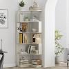 Racxily 6-Tier L-Shaped Corner Bookshelf, Freestanding Wooden Bookcase with Anti-Tip Device - 2 of 4
