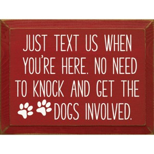 Slickblue Rustic Dog Warning Sign, Solid Knotty Pine Wood, 9x12 Wall Art, Entryway Humor Style - 1 of 3