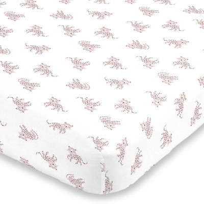 NoJo Pink Cheetah Crib Sheet