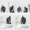 Aoibox Unique Decorative Girl Thinker Bookends Abstract Female Resin Non Slip Book Holder Home Office Shelf Decor 2 Piece - 3 of 4
