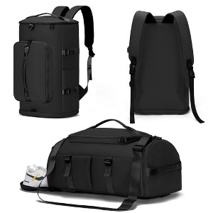 Gym Bag for Men Women with Shoes Compartment Travel Backpack, Sports Backpack, Weekender Overnight Bag with Wet Pocket - Black, MIYCOO - 1 of 4