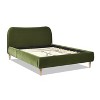 Jennifer Taylor Home Roman Curved Headboard Upholstered Platform Bed, Queen, Olive Green Performance Velvet - 3 of 4