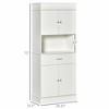 72" Kitchen Buffet with Hutch, Freestanding Pantry Cabinet with Utility Drawer, 2 Door Cabinets, Adjustable Shelves and Countertop - 3 of 4