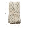 Storied Home Cotton Napkins with Printed Floral Pattern, Charcoal & Cream Color, Set of 4 - 2 of 4