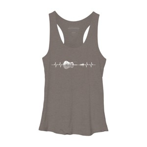 Women's Design By Humans Nature Guitar Heart Beat By Maryedenoa Racerback Tank Top - 1 of 2