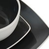 Gibson Elite Soho Lounge 16 Piece Stoneware Dinnerware Set in Black/White - 3 of 4